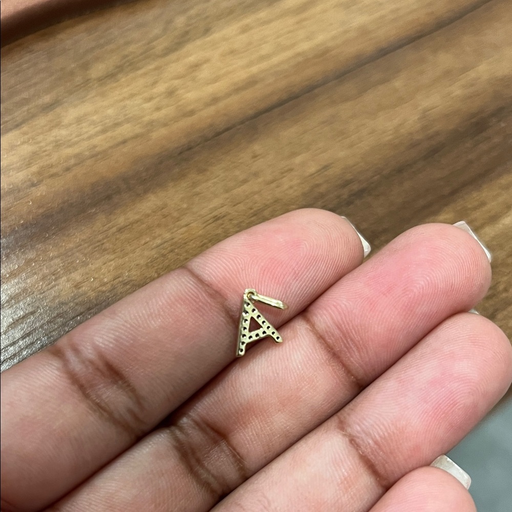 Gold and Diamond Initial Pendant - Picture 3 of 3